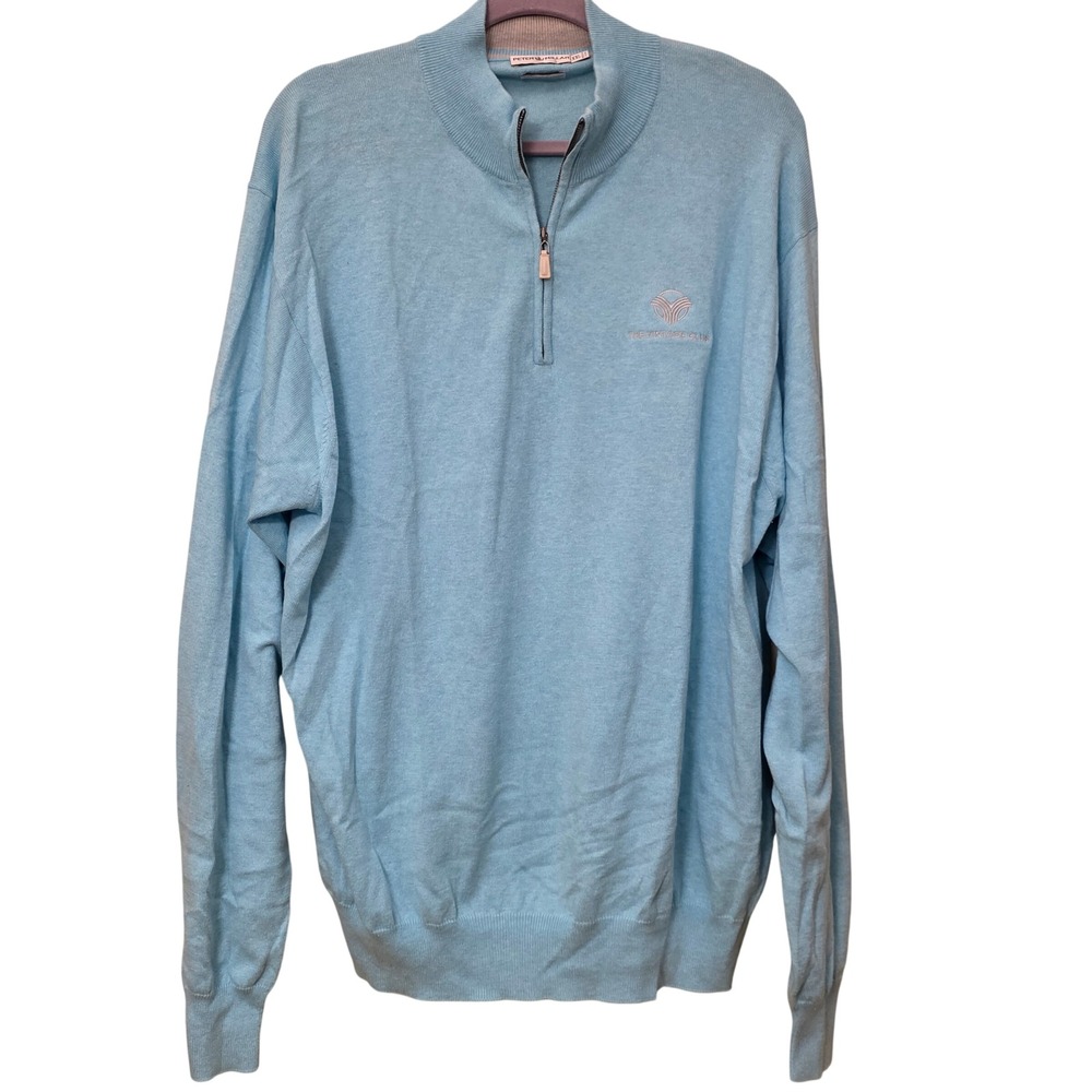 Peter Millar XXL Light Blue Cashmere Blend Quarter Zip The Vintage Club Sweater